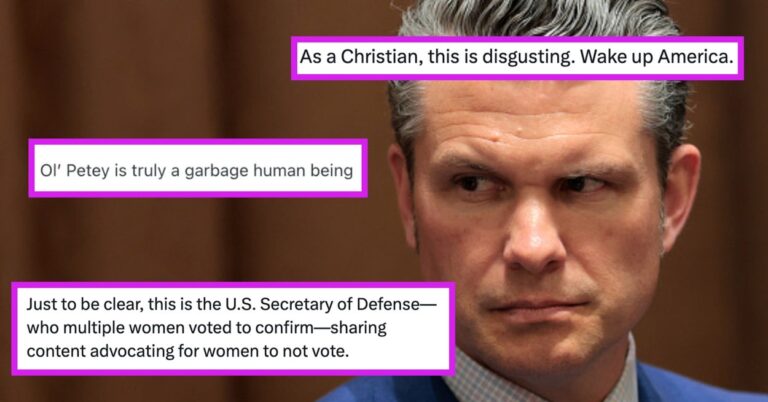 People Are Livid That Pete Hegseth Reposted A Video Saying Women Shouldn't Have The Right To Vote