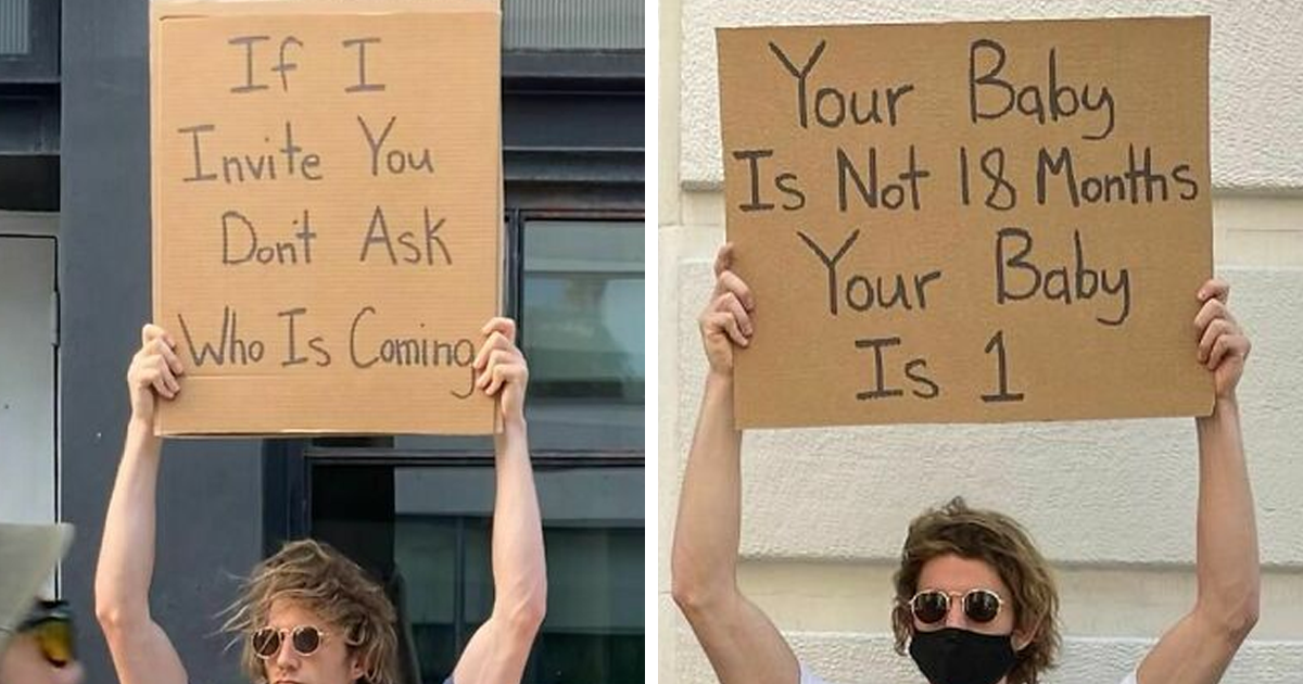 Dude Keeps Protesting Annoying Everyday Things With Funny Signs (31 New Pics)