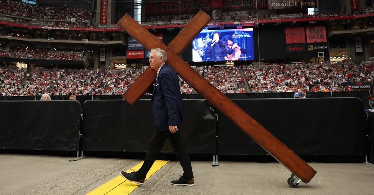 Everyone Is Saying The Same Thing About The Giant Cross At Charlie Kirk's Memorial