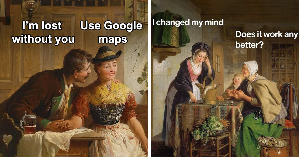 70 Classical Art Memes That Masterfully Mix Contemporary Life With Classical Art (New Pics)