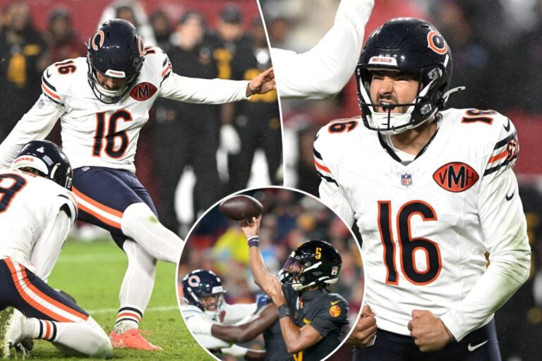 Jake Moody’s game-winning kick lifts Bears over Commanders in season turnaround